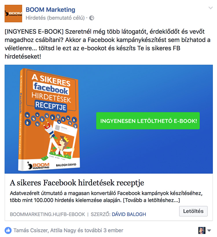 facebook hirdetes ebook